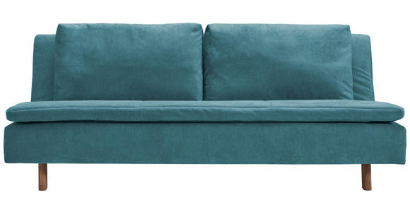 SCHLAFSOFA Flachgewebe Petrol - Eichefarben/Petrol, KONVENTIONELL, Holz/Textil (205/85/98cm) - Carryhome