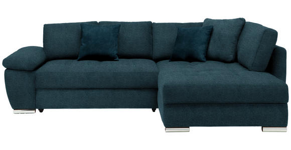 ECKSOFA in Webstoff Petrol  - Chromfarben/Petrol, Design, Kunststoff/Textil (276/212cm) - Carryhome