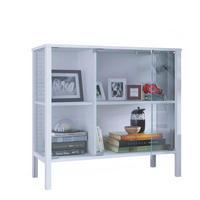 ŠIROKÁ KOMODA, čiré, bílá, 87/80/35 cm - bílá/čiré, Design, kompozitní dřevo/plast (87/80/35cm) - Livetastic
