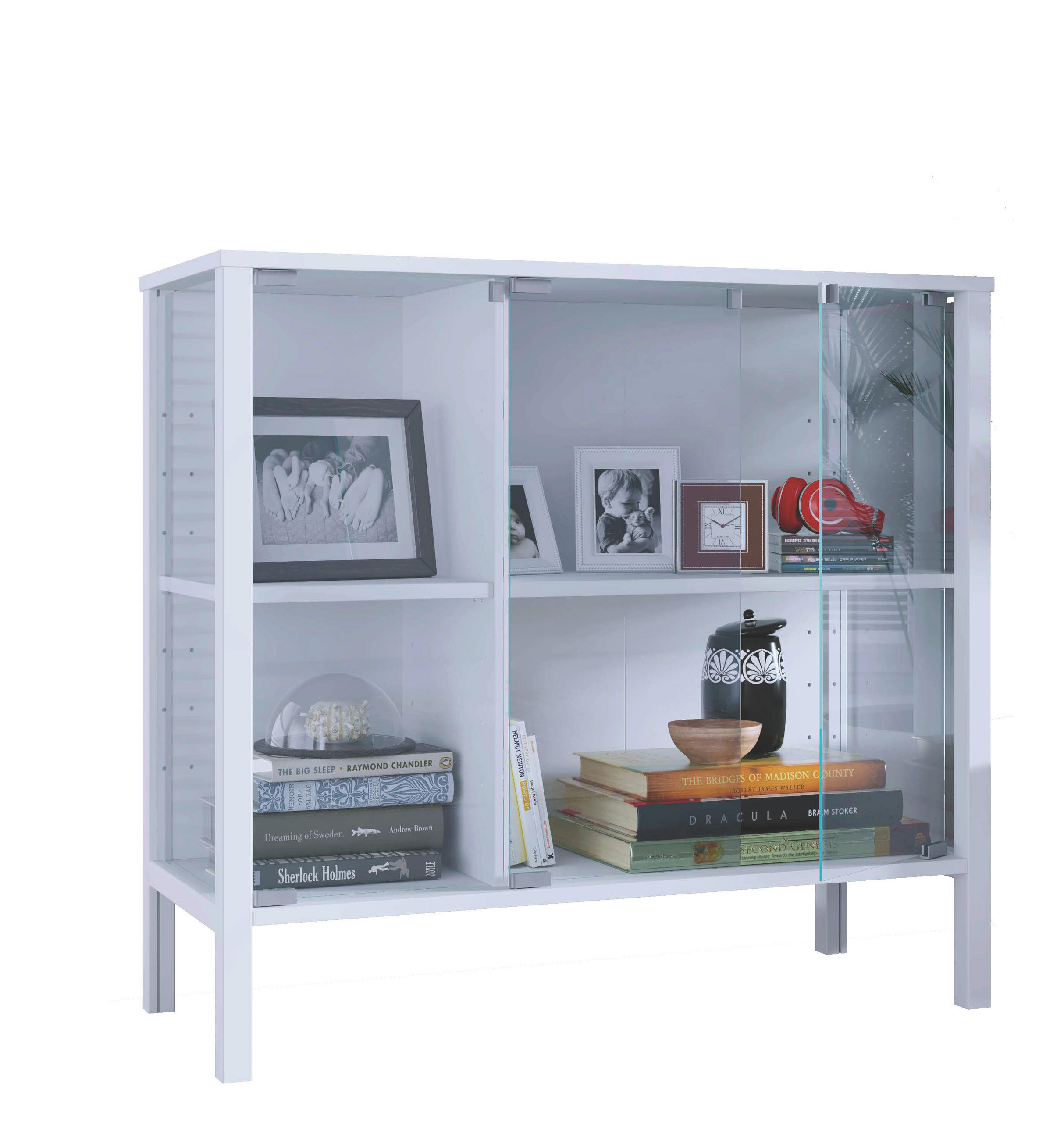 Livetastic ŠIROKÁ KOMODA, čiré, bílá, 87/80/35 cm