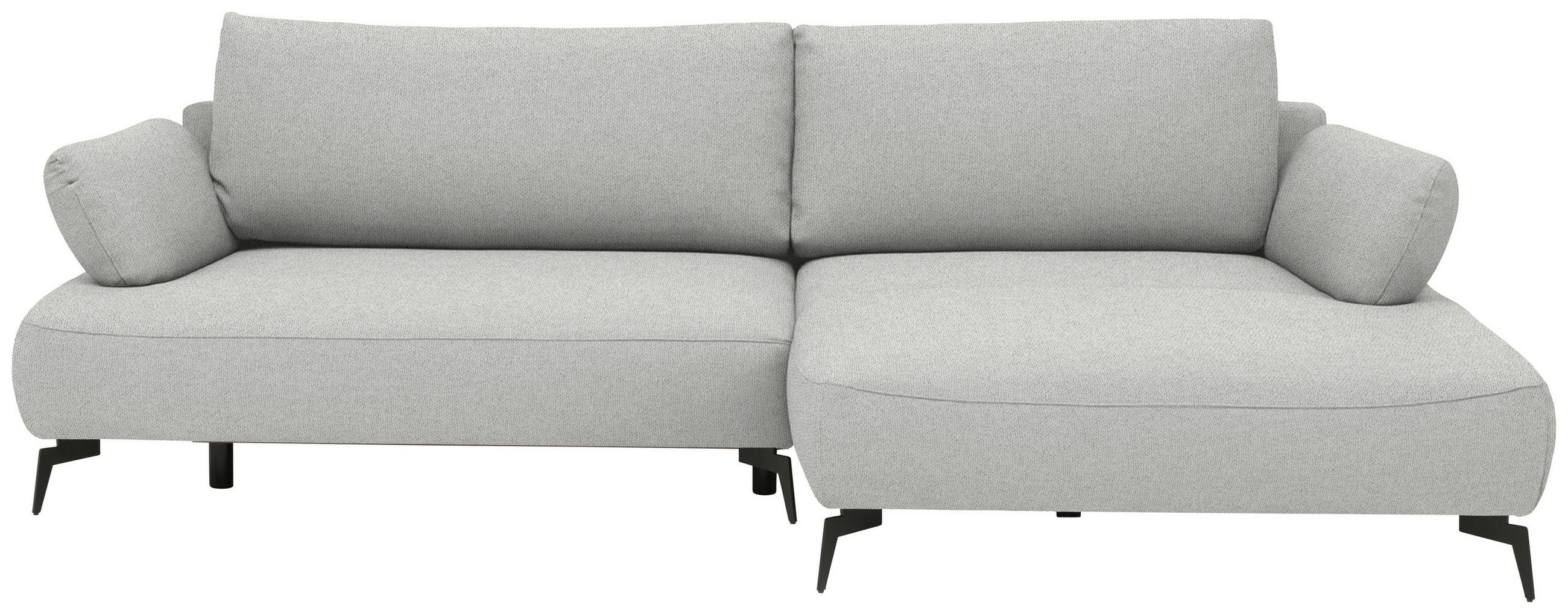 ECKSOFA  Struktur Hellgrau  - Hellgrau/Schwarz, Design, Textil/Metall (284/186cm) - Lomoco