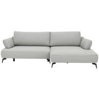 ECKSOFA Struktur Hellgrau  - Hellgrau/Schwarz, Design, Textil/Metall (284/186cm) - Lomoco
