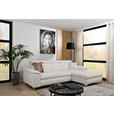 ECKSOFA Greige Flachgewebe  - Chromfarben/Greige, KONVENTIONELL, Textil/Metall (268/175cm) - Carryhome