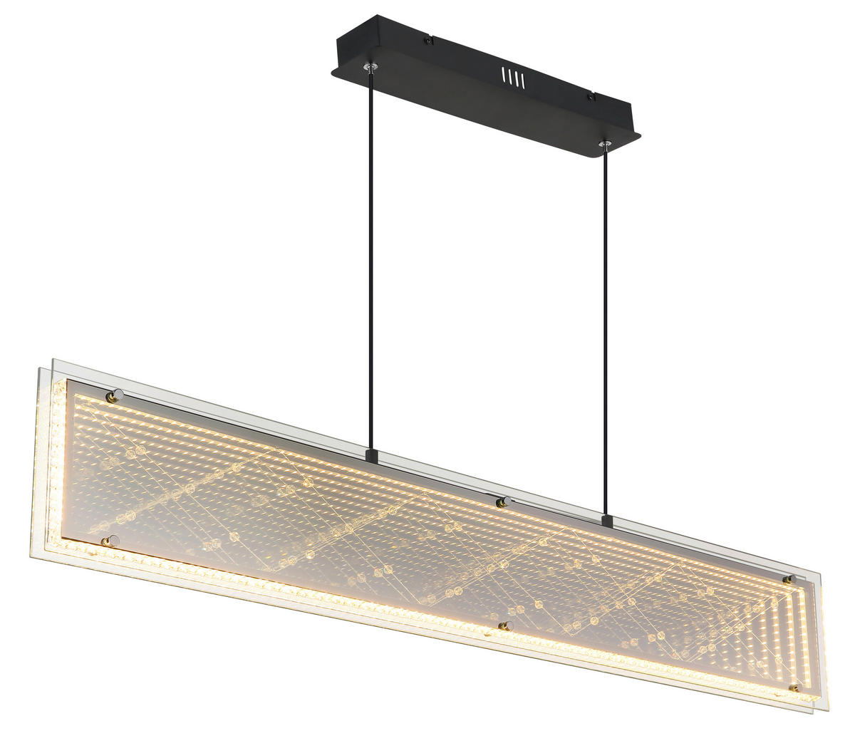 LED-HÄNGELEUCHTE 113/8/120 cm  - Klar/Chromfarben, Design, Glas/Kunststoff (113/8/120cm) - Globo