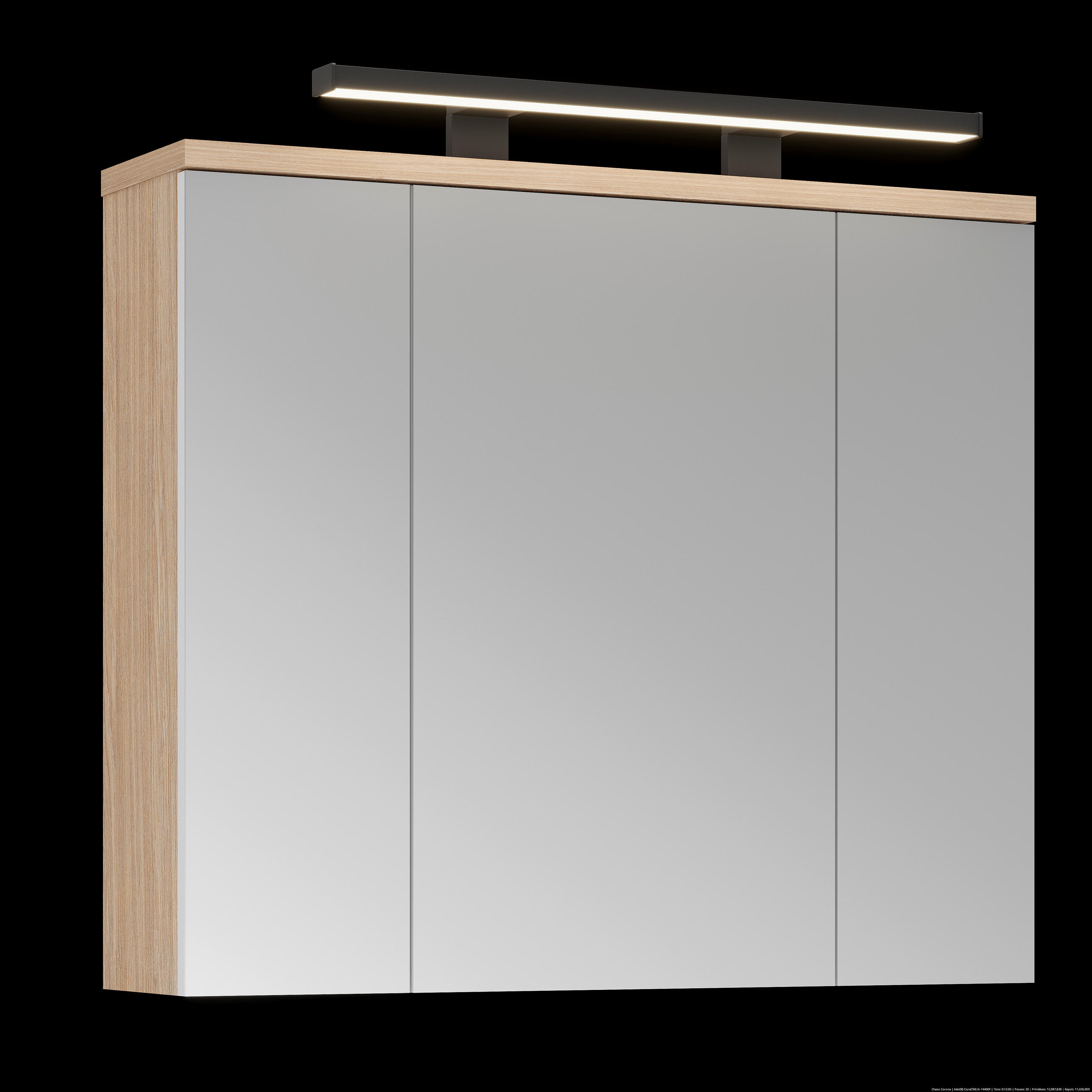 OMARA Z OGLEDALOM 80/70/20 cm  - Basics, steklo/leseni material (80/70/20cm) - Ti'me