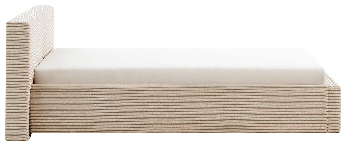 POLSTERBETT 140/200 cm  in Beige  - Weiss/Beige, Basics, Holz/Textil (140/200cm) - Boxxx