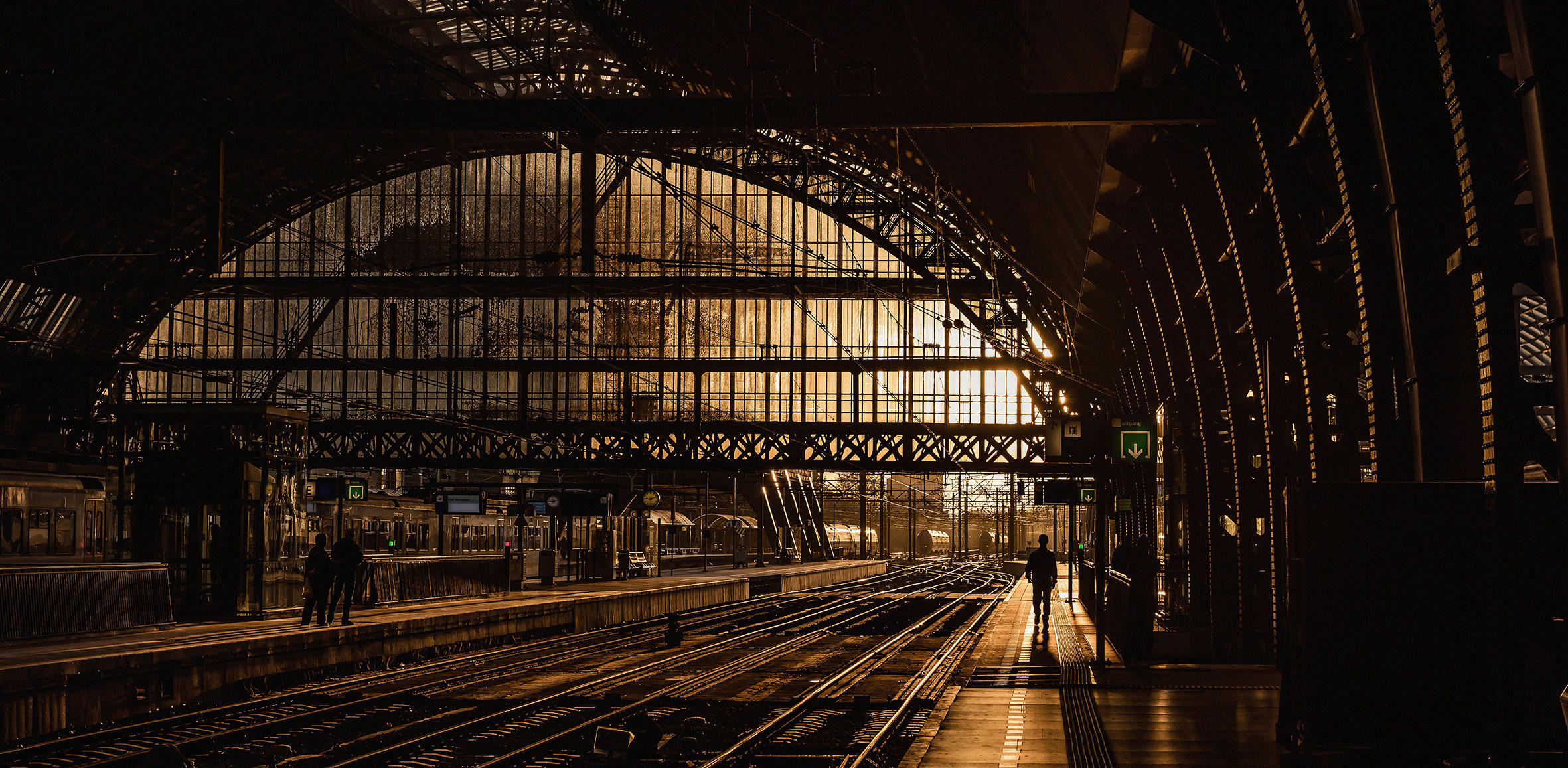 ALUMINIUMBILD 98/48 cm  - Goldfarben/Schwarz, Design, Kunststoff/Metall (98/48cm) - Wandkraft