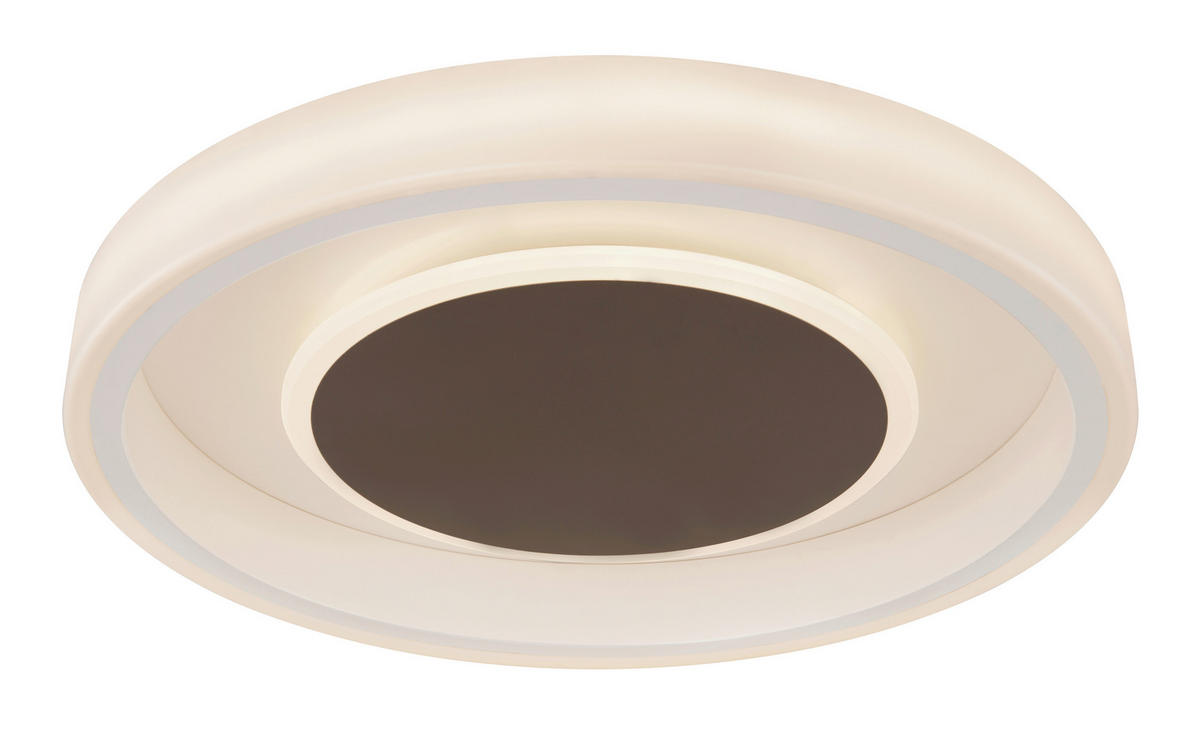 STROPNÉ LED SVIETIDLO, 50/9 cm  - hnedá/biela, Konventionell, kov/plast (50/9cm) - Globo