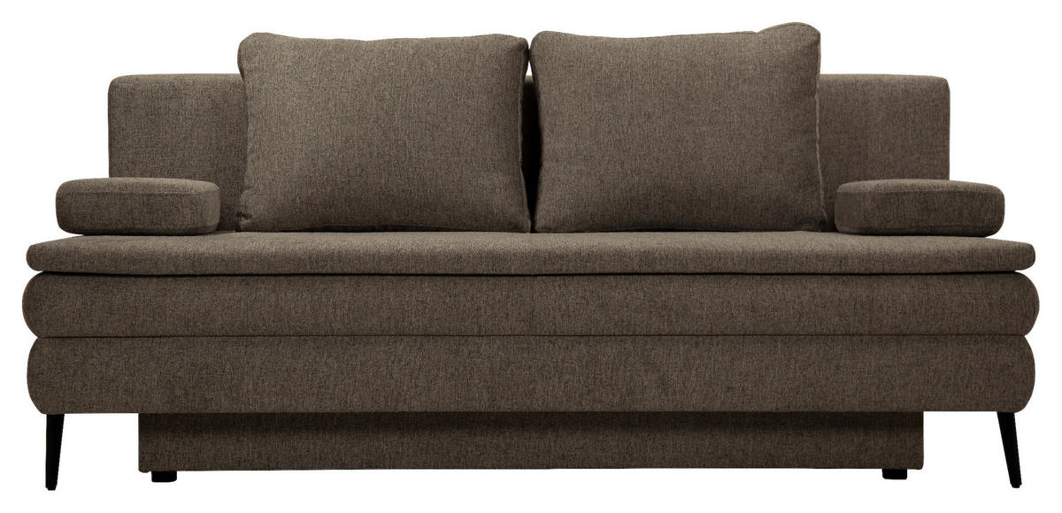SCHLAFSOFA in Textil Dunkelgrau  - Dunkelgrau/Schwarz, Design, Kunststoff/Textil (200/90/100cm) - Venda