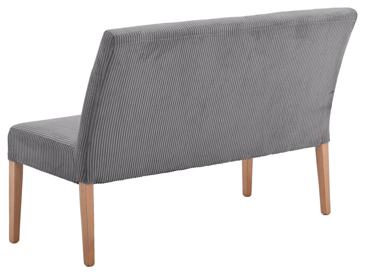 SITZBANK 140/92/66 cm  in Anthrazit, Buchefarben  - Anthrazit/Buchefarben, KONVENTIONELL, Holz/Textil (140/92/66cm) - home24