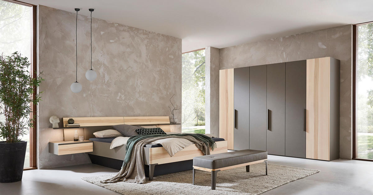 DREHTÜRENSCHRANK 298,6/222,3/62 cm 6-türig Buchefarben, Fango  - Fango/Titanfarben, Design, Holz/Holzwerkstoff (298,6/222,3/62cm) - Valdera