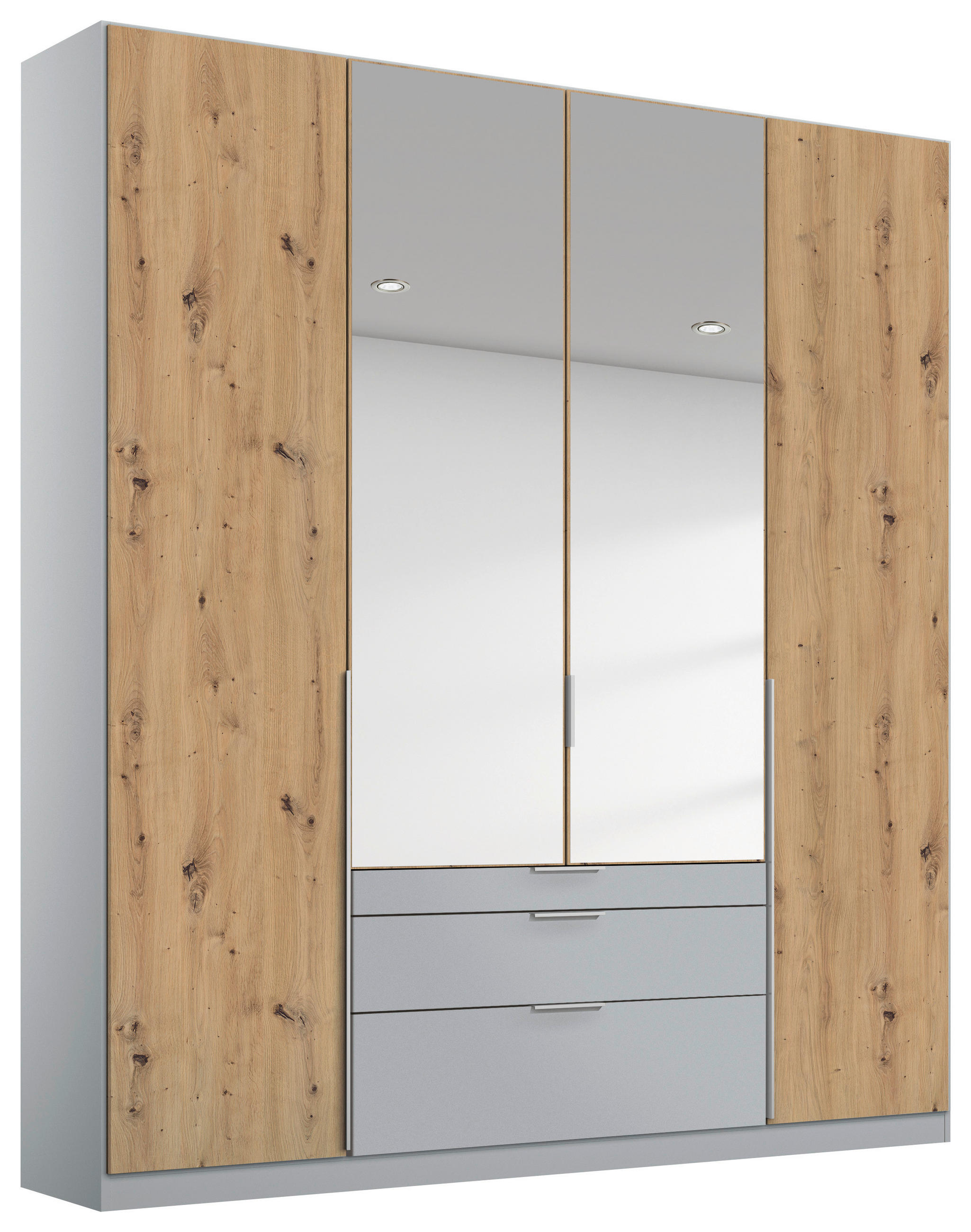 Drehtürenschrank Mit Spiegel 181 Cm Alabama Extra Hellgrau