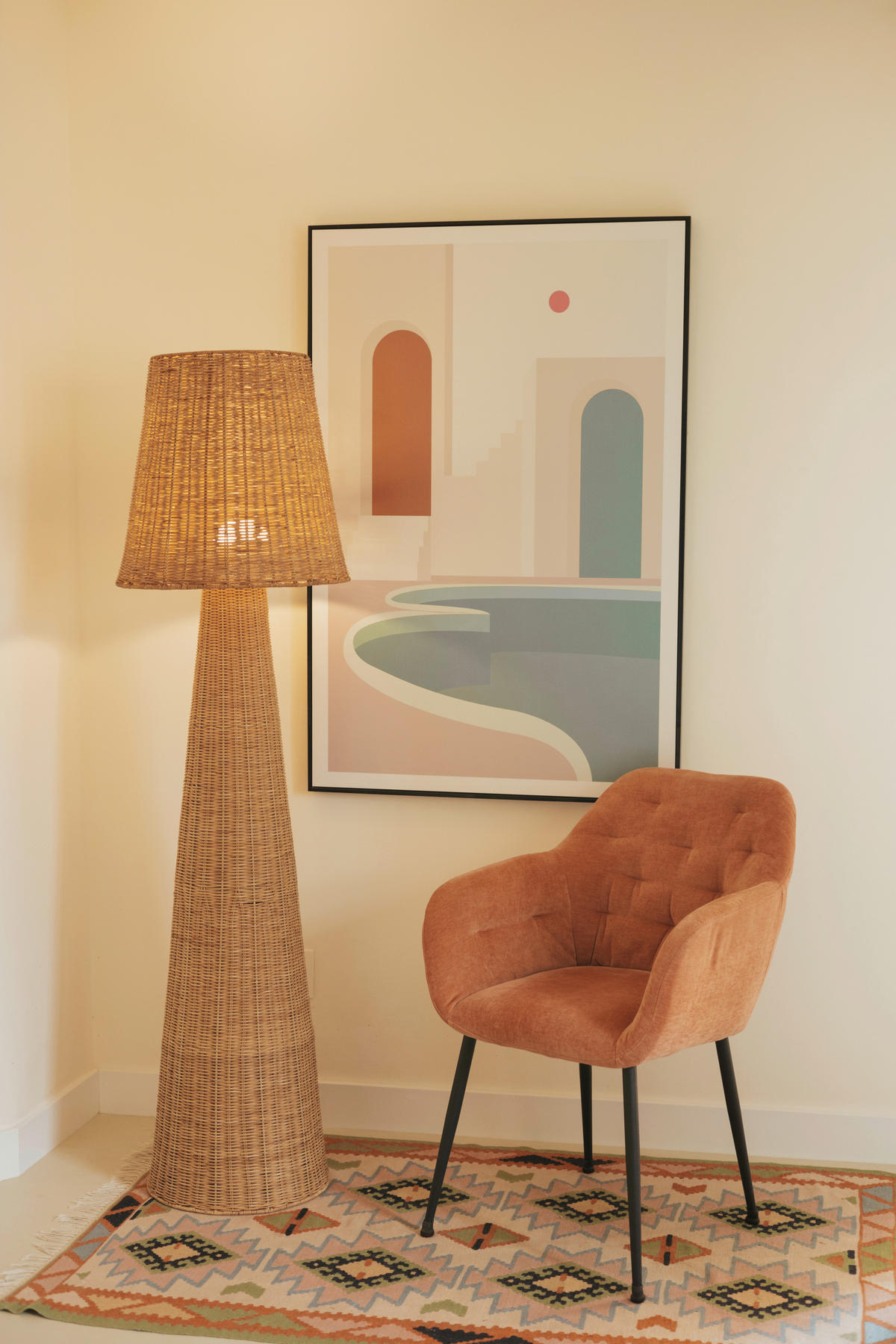AKKU-STEHLEUCHTE 45/165 cm    - Hellbraun, MODERN, Holz (45/165cm) - New Garden