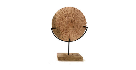 SKULPTUR - Nussbaumfarben, Trend, Holz/Metall (32/47/9,5cm) - Ambia Home