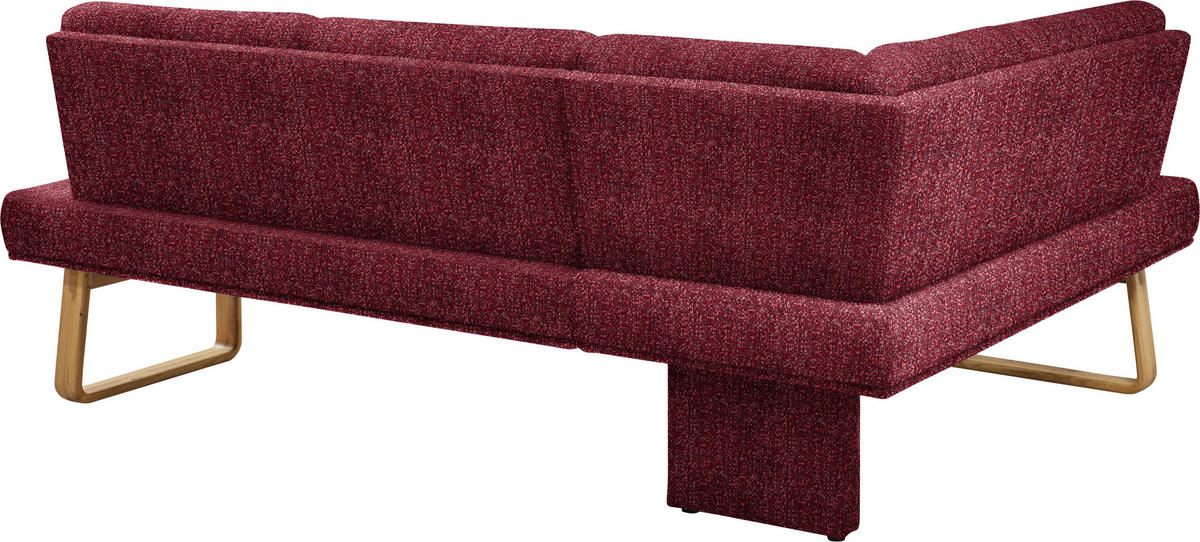ECKBANK 174/280 cm  in Rot, Eichefarben  - Eichefarben/Rot, Design, Holz/Textil (174/280cm) - Dieter Knoll