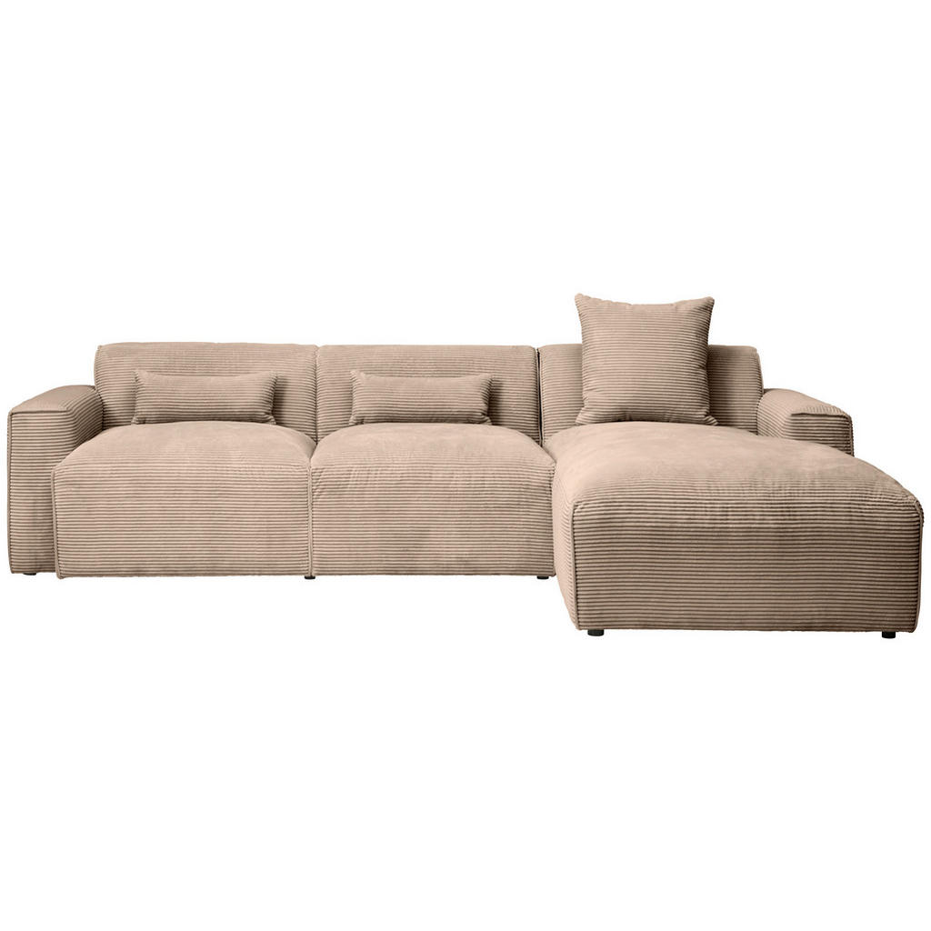 Thumbnail - Livetastic Ecksofa, Hellbraun, Textil, Füllung: Schaumstoff, Ottomane rechts, L-Form, 303x196 cm, Made in EU, Rücken ech...