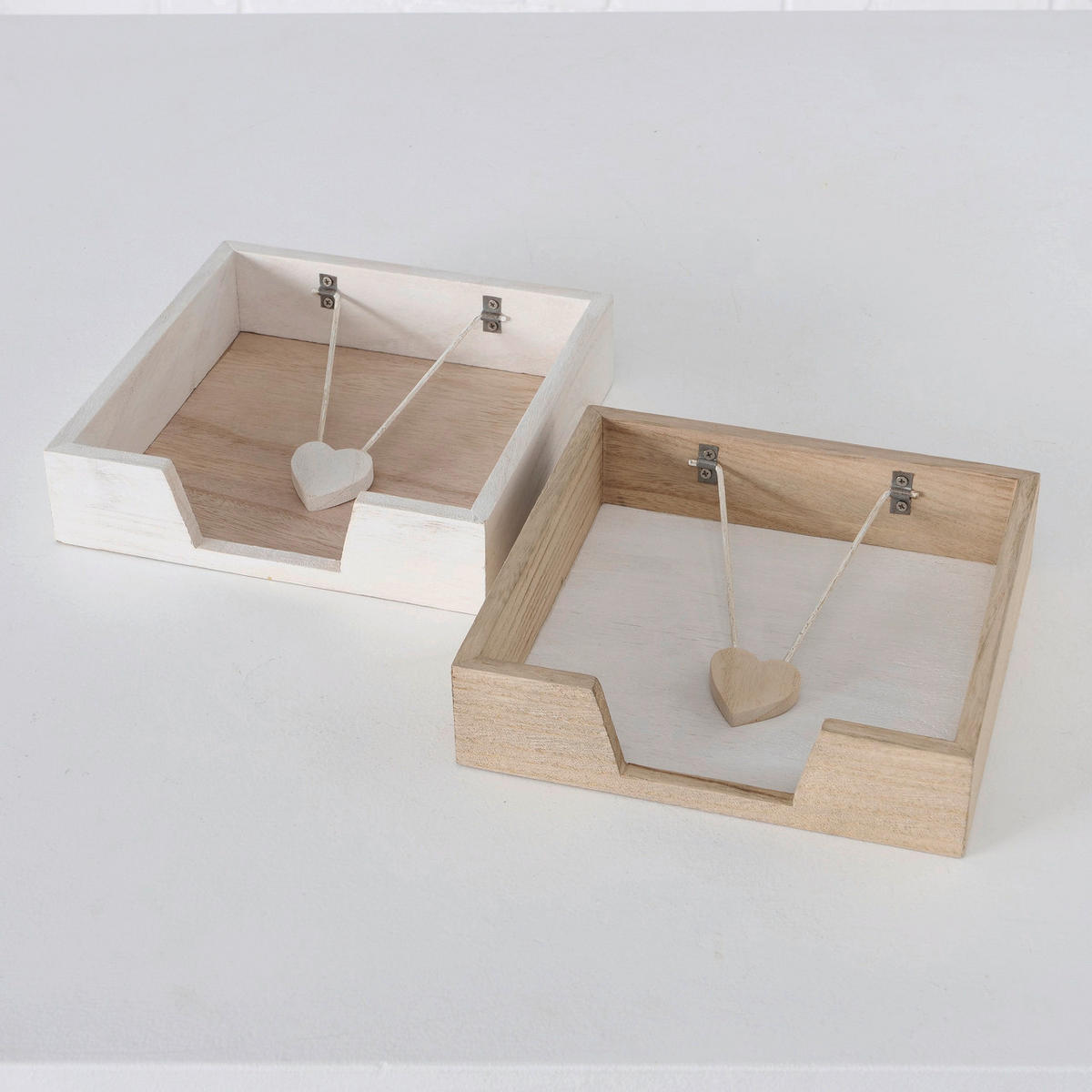 SERVIETTENHALTER    - Naturfarben/Weiß, Basics, Holz/Metall (20/20/5cm)