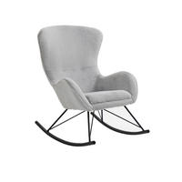 SCHAUKELSTUHL in Schwarz, Hellgrau  - Hellgrau/Schwarz, MODERN, Textil/Metall (70/102/94cm) - Livetastic