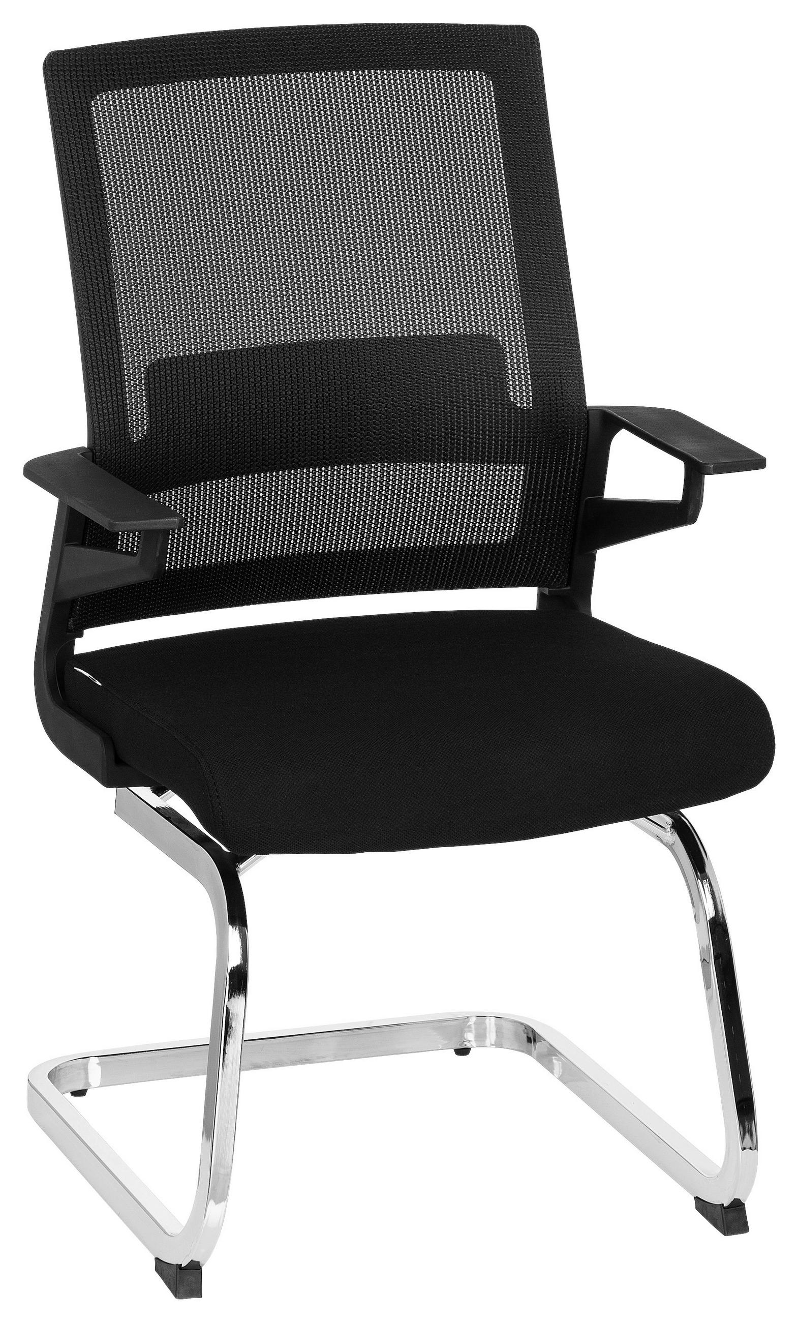 BESÖKSSTOL  i nätklädsel, flatväv svart  - kromfärg/svart, Modern, metall/textil (59/95/54cm) - MID.YOU