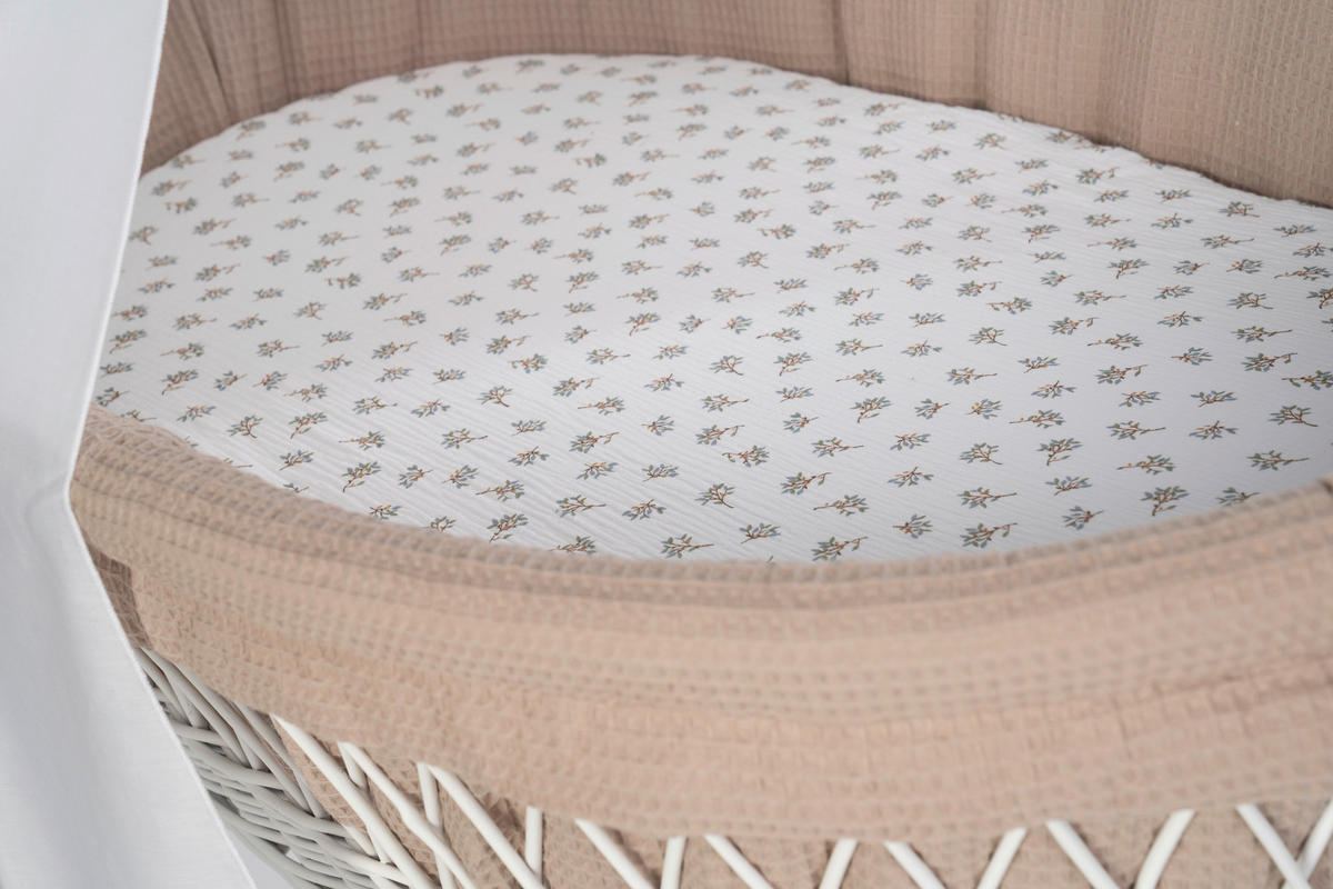STUBENWAGEN-KOMPLETTSET Babybett Lounge Weiß   - Weiß/Cappuccino, Basics, Holz/Textil (60/167/100cm) - Mionido