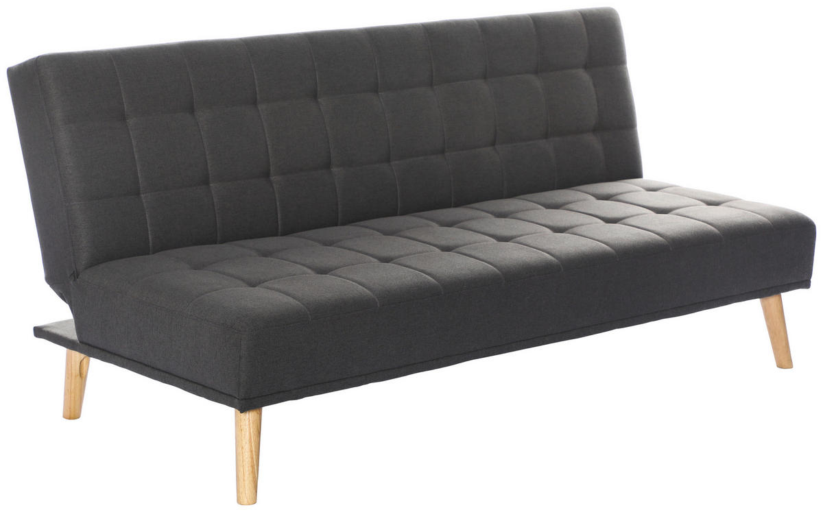 SCHLAFSOFA Leinenoptik Anthrazit  - Anthrazit/Schwarz, Design, Holz/Kunststoff (179/81/85cm) - P & B