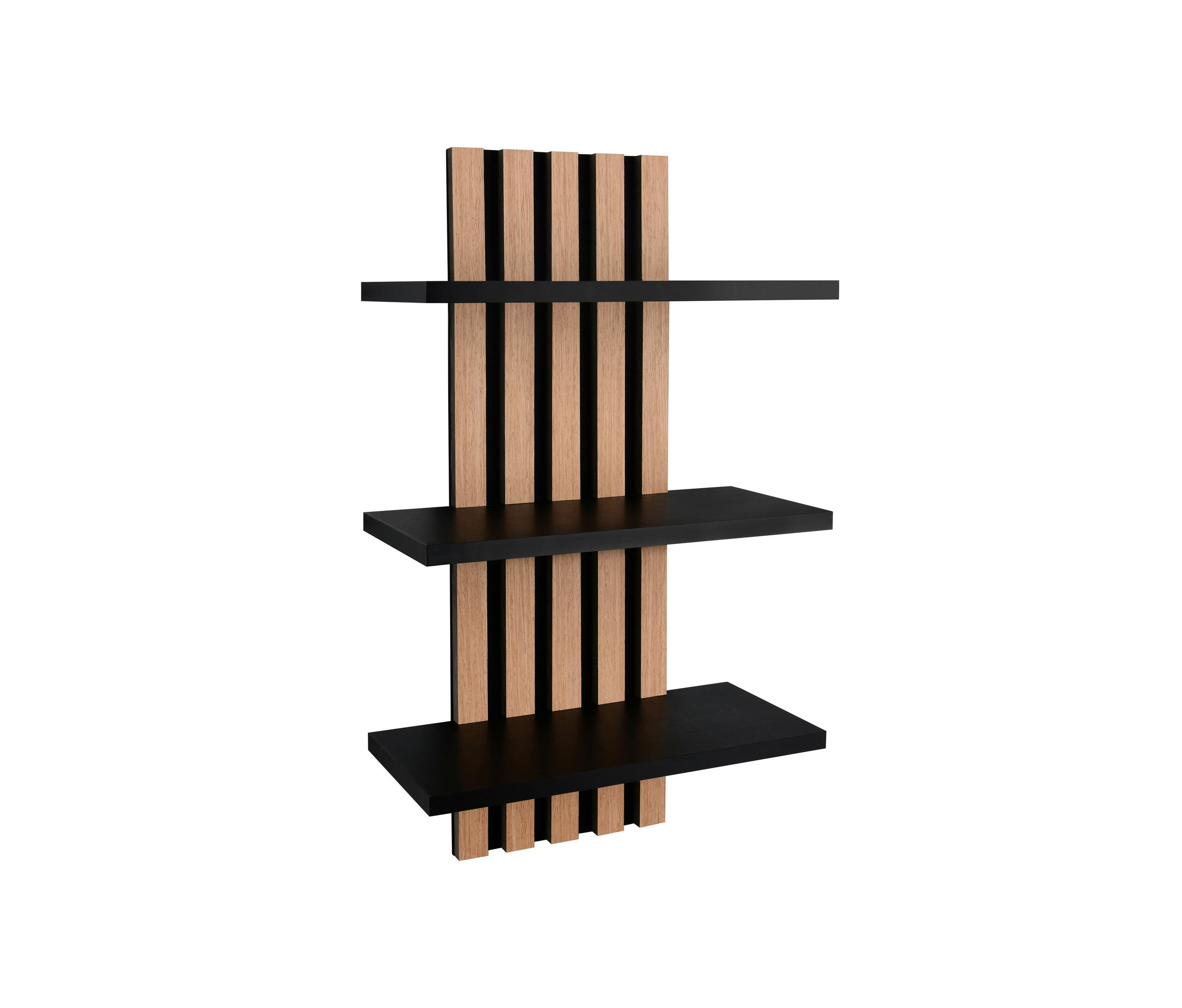 WANDREGAL  - Schwarz/Eiche Artisan, MODERN, Holzwerkstoff/Textil (35/60/16cm)