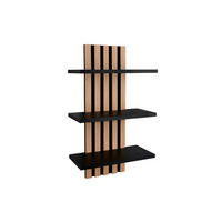 WANDREGAL  - Schwarz/Eiche Artisan, MODERN, Holzwerkstoff/Textil (35/60/16cm)