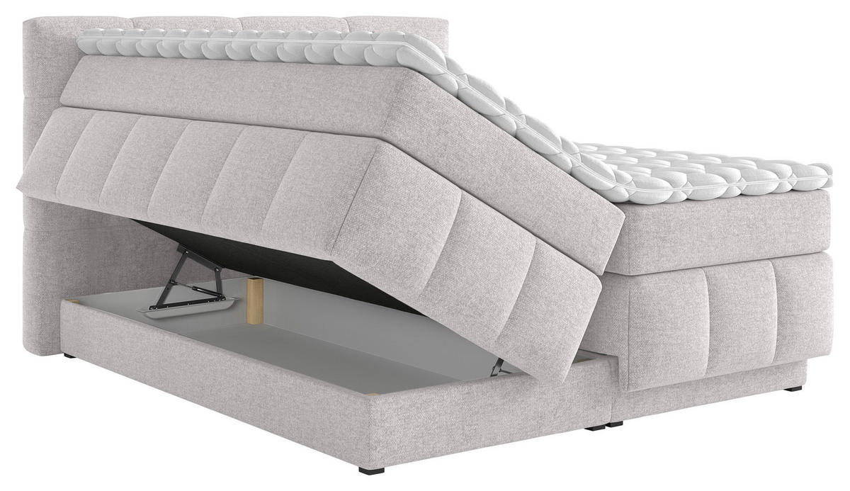 BOXSPRINGBETT 180/200 cm  in Beige  - Beige/Schwarz, KONVENTIONELL, Kunststoff/Textil (180/200cm) - Carryhome