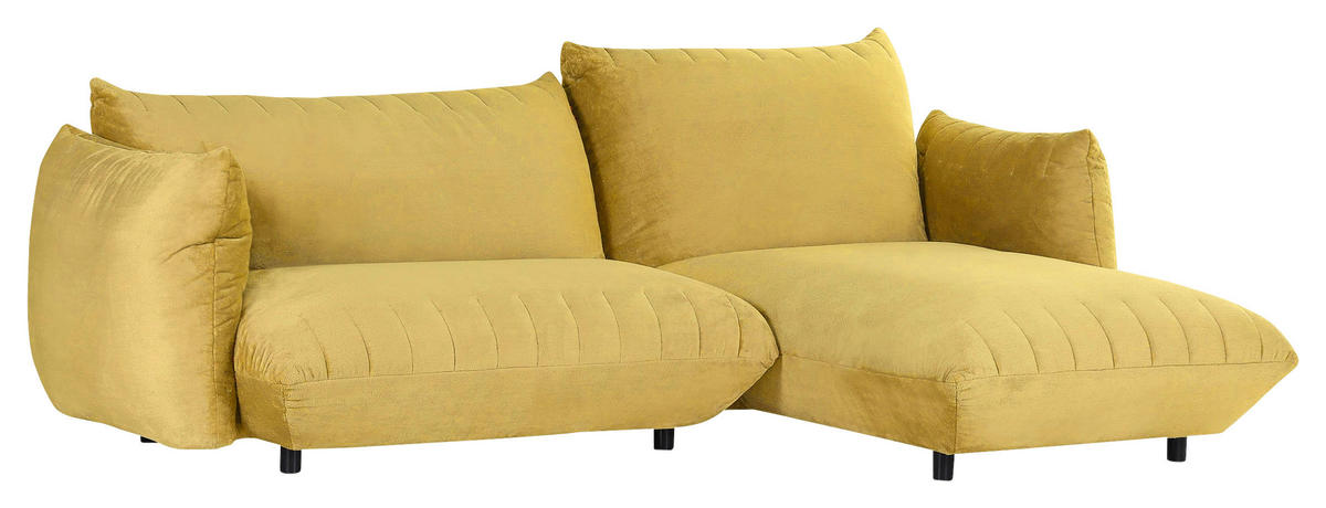 HÖRNSOFFA i plysch gul  - svart/gul, Klassisk, textil/plast (270/170cm) - MID.YOU