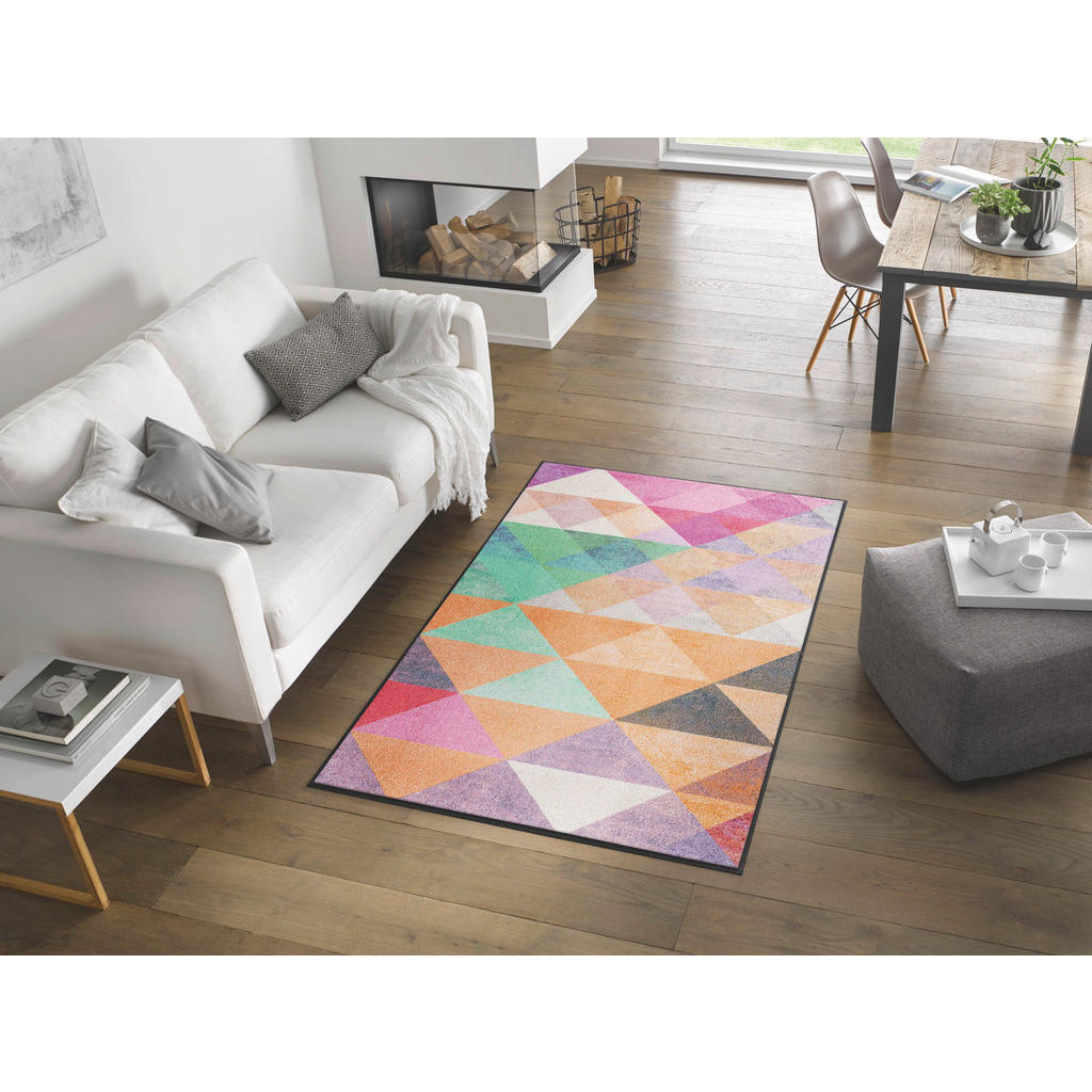 Thumbnail - wash+dry Flachwebeteppich Snorre, Mehrfarbig, Textil, Graphik, rechteckig, 115x175 cm, Textiles Vertrauen - Oeko-Tex®, M...