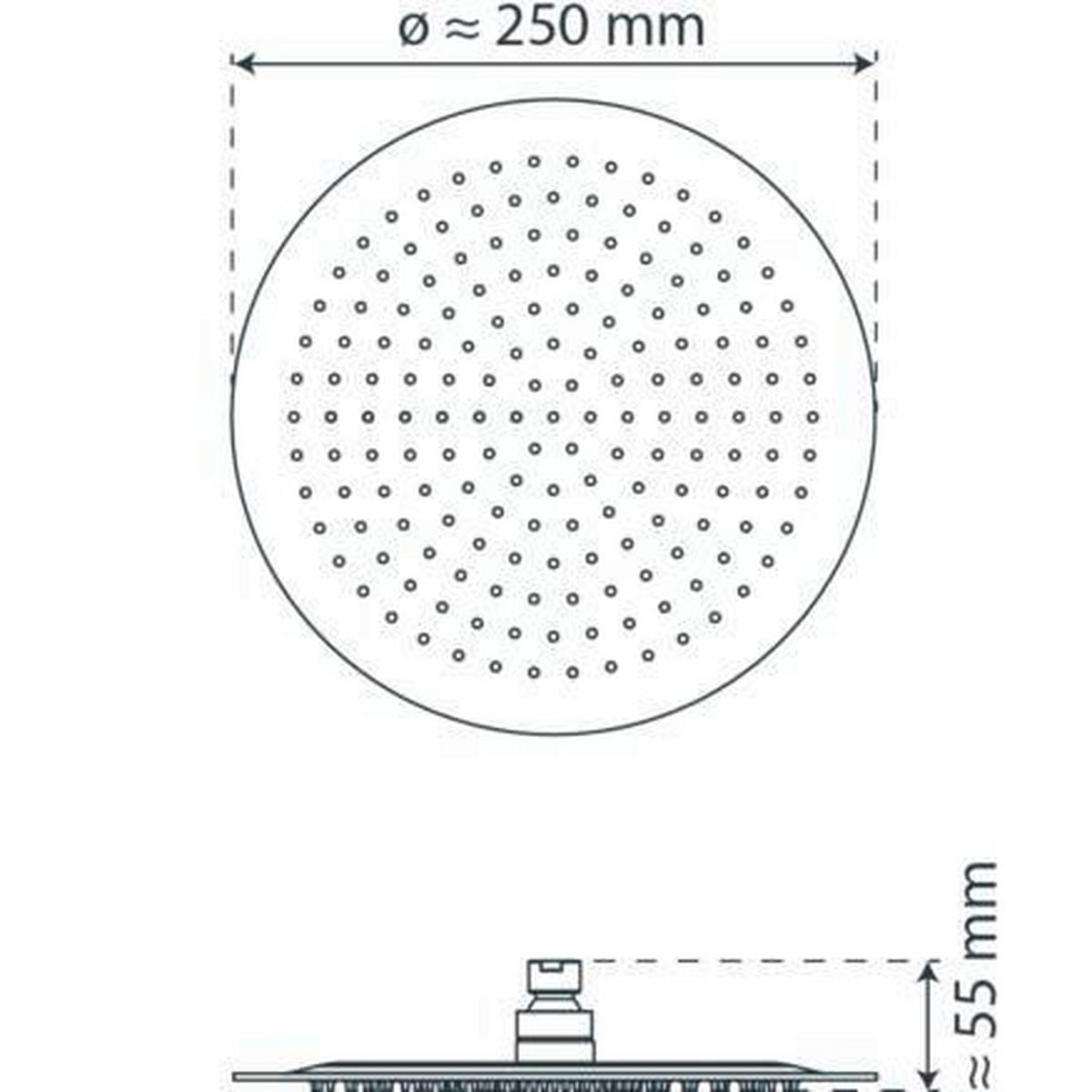 DUSCHKOPF   - Chromfarben, Design, Metall (25/5,5/25cm) - Schütte