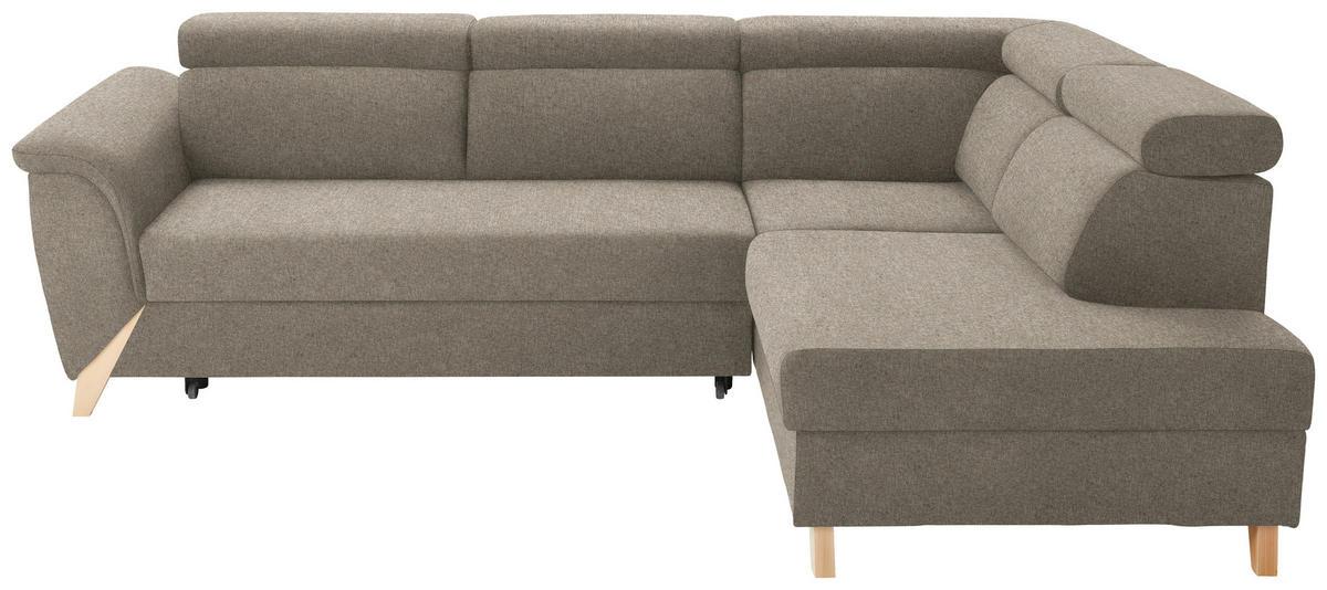 ECKSOFA Struktur Greige  - Greige/Naturfarben, Konventionell, Holz/Textil (265/200cm) - Stylife