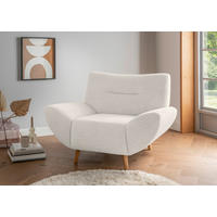 SESSEL in Bouclé Weiss  - Wildeiche/Weiss, Konventionell, Holz/Textil (111/81/90cm) - MID.YOU