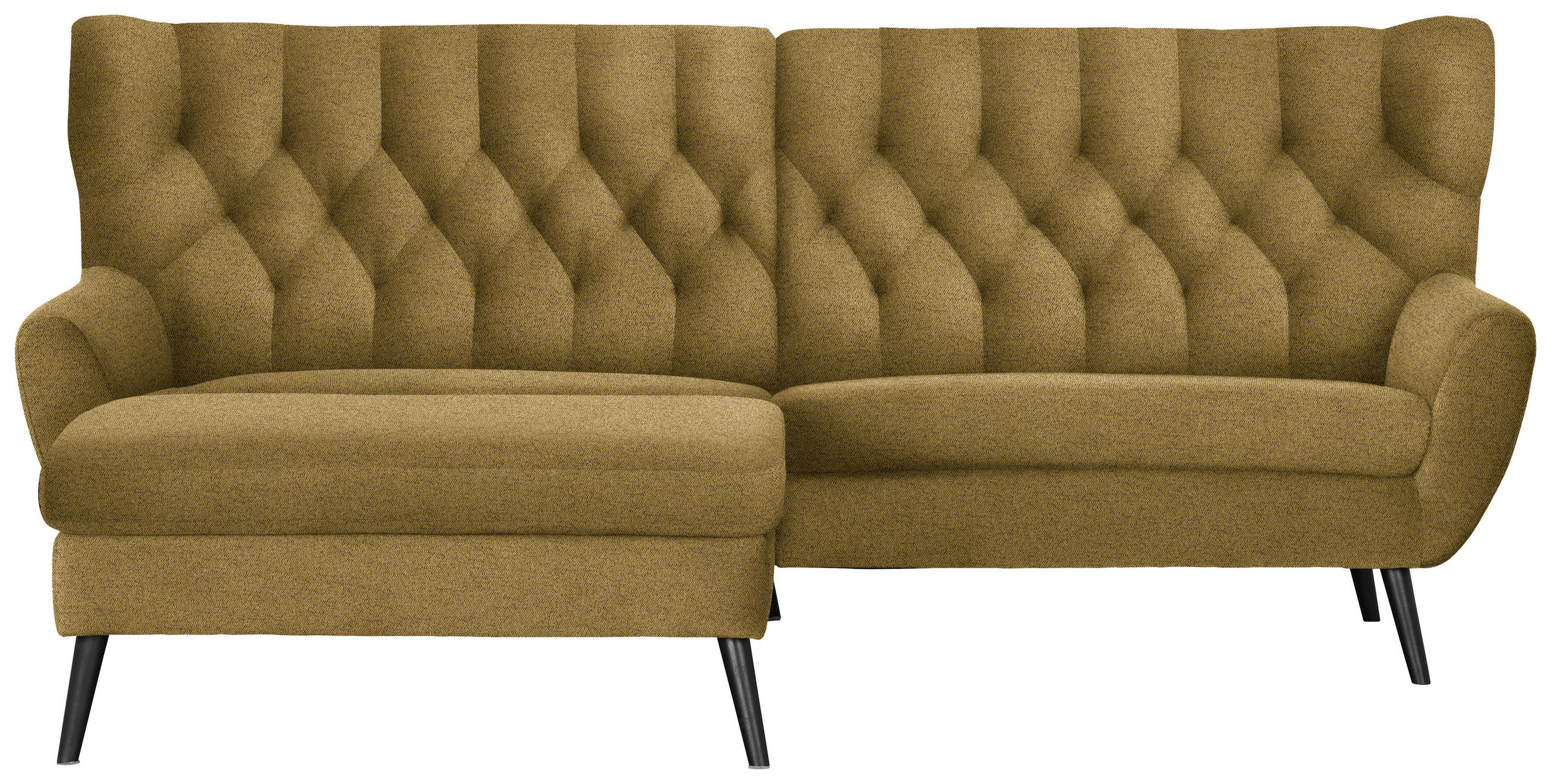 ECKSOFA  in Webstoff Gelb Rücken echt  165/237 cm  - Gelb/Schwarz, Design, Holz/Textil (165/237cm) - Stylife