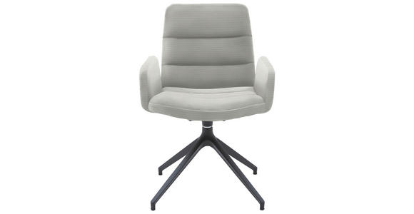 ARMLEHNSTUHL  in Cord  - Hellgrau/Schwarz, Design, Textil/Metall (61/88/66cm) - Dieter Knoll