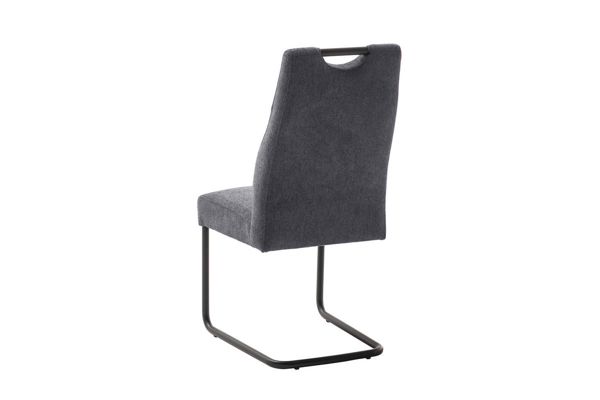 SCHWINGSTUHL  in Aluminium Flachgewebe  - Anthrazit/Schwarz, Modern, Textil/Metall (50/103/63cm) - Carryhome