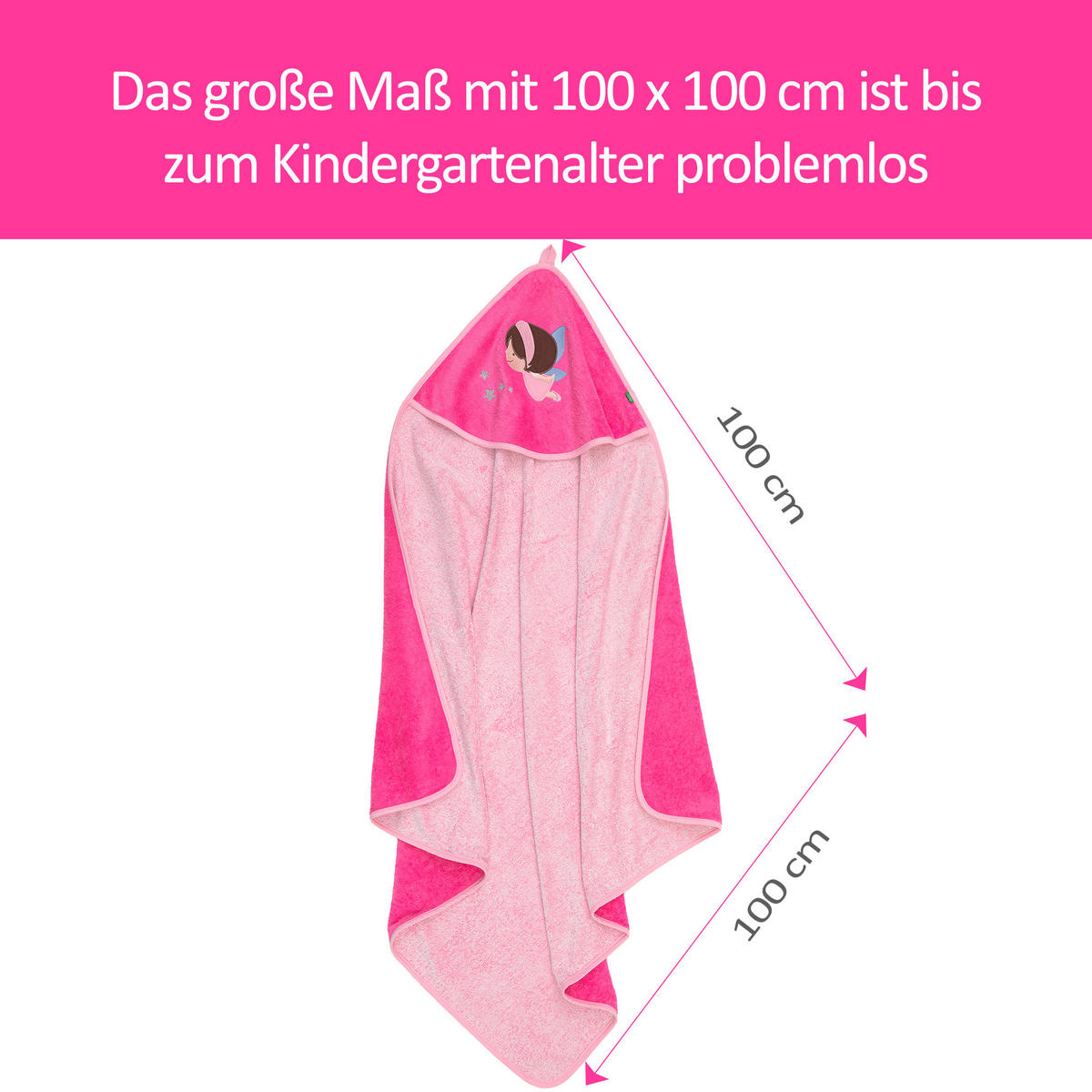 KAPUZENBADETUCH 100/100 cm    - Pink, Basics, Textil (100/100cm)