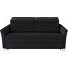 SCHLAFSOFA in Echtleder Schwarz  - Chromfarben/Schwarz, KONVENTIONELL, Leder/Metall (185/82/100/100cm) - Bali