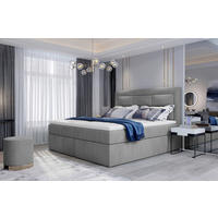 BOXBETT 180/200 cm  in Hellgrau  - Silberfarben/Hellgrau, Modern, Holz/Kunststoff (180/200cm) - MID.YOU