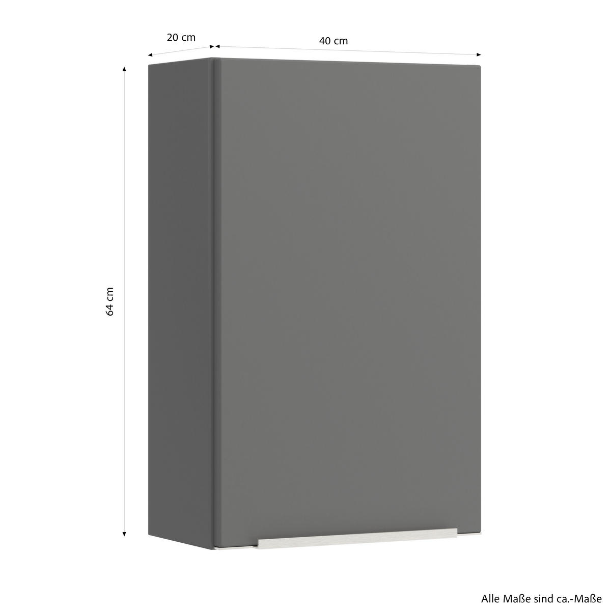 HÄNGESCHRANK 40/64/20 cm  - Edelstahlfarben/Weiß, Trend, Holzwerkstoff/Metall (40/64/20cm) - Held