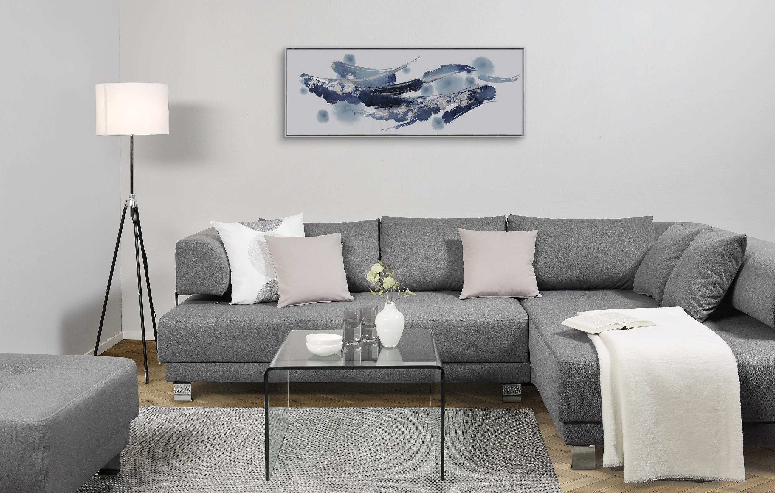 Uljena slika s okvirom  150/55 cm       - višebojno, Basics, drvo/tekstil (150/55cm) - Monee