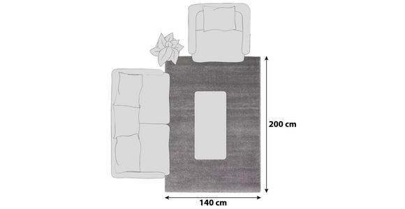 HOCHFLORTEPPICH 140/200 cm Bellevue  - Grau, Basics, Textil (140/200cm) - Novel