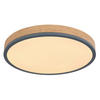 LED-DECKENLEUCHTE 24 W  45/8,5 cm    - Opal/Graphitfarben, Basics, Holzwerkstoff/Kunststoff (45/8,5cm) - Globo