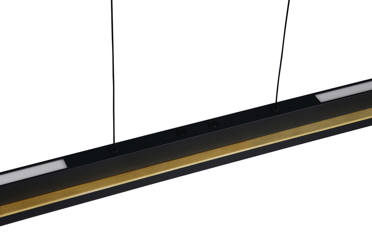LED-HÄNGELEUCHTE Athina   - Goldfarben/Schwarz, Design, Kunststoff/Metall (95/75-150cm) - Novel