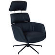 RELAXSESSELSET in Leder Schwarz  - Schwarz, Design, Leder/Metall (73/110/87cm) - Dieter Knoll