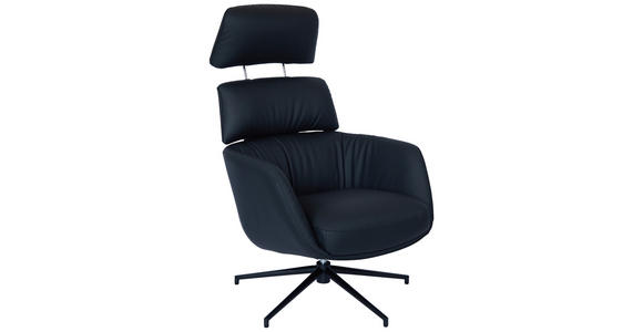 RELAXSESSELSET in Leder Schwarz  - Schwarz, Design, Leder/Metall (73/110/87cm) - Dieter Knoll