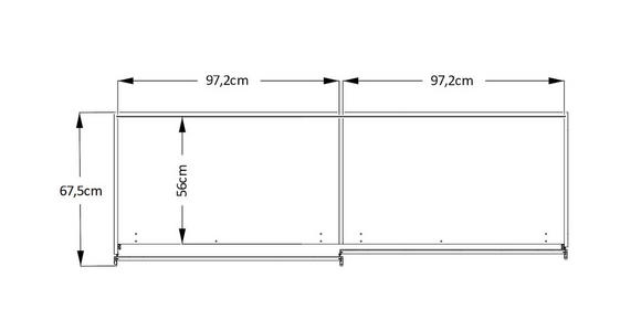 SCHWEBETÜRENSCHRANK 200/222/68 cm 2-türig  - Graphitfarben/Sonoma Eiche, Design, Holzwerkstoff/Metall (200/222/68cm) - Moderano