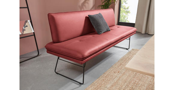 SITZBANK in Metall, Textil Rot, Schwarz  - Rot/Schwarz, Design, Textil/Metall (195/87/65cm) - Dieter Knoll