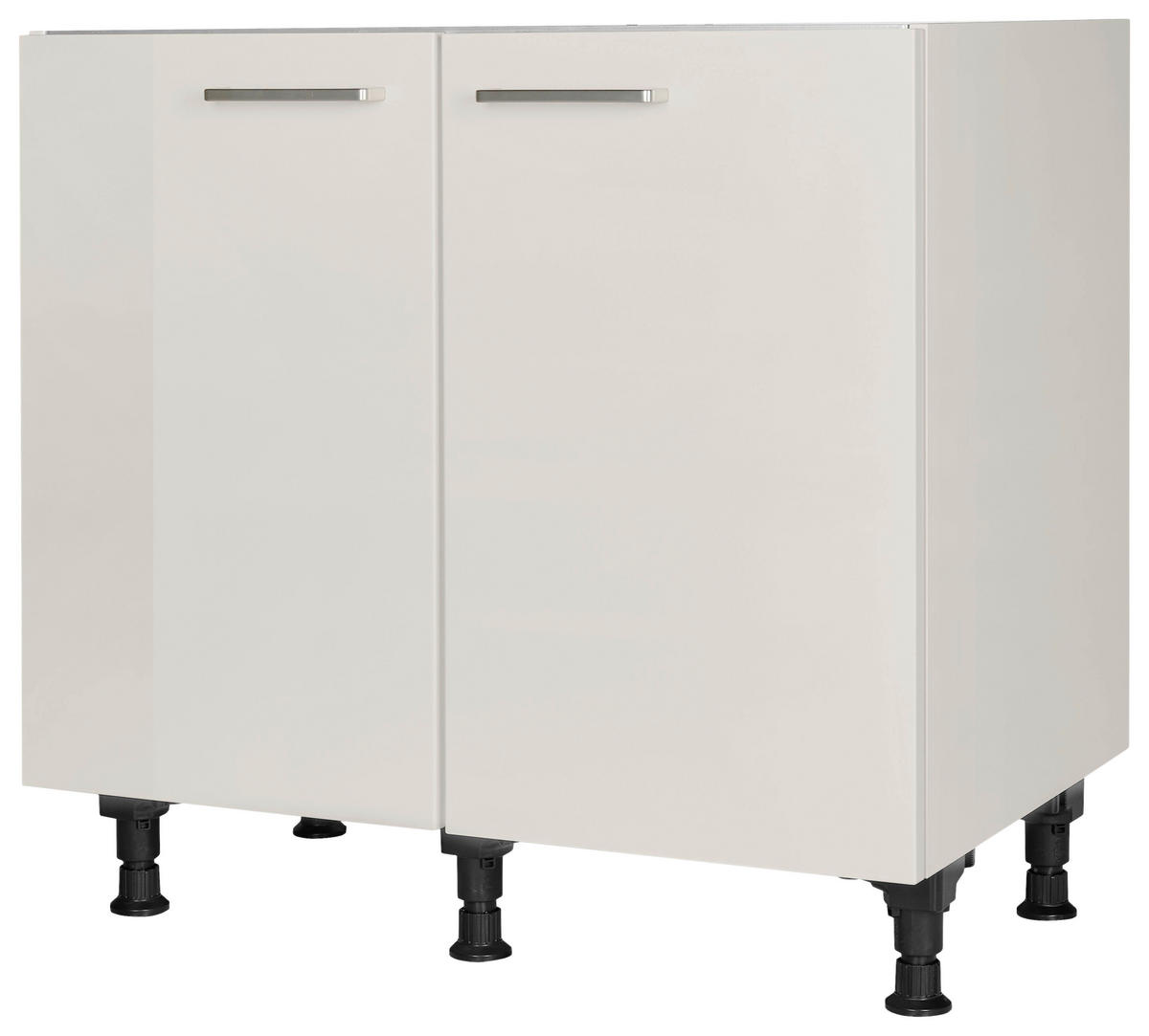 SPÜLENUNTERSCHRANK 90/87/56 cm  in Hellgrau  - Edelstahlfarben/Hellgrau, MODERN, Holzwerkstoff/Metall (90/87/56cm) - Nobilia