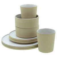 KOMBISERVICE Weiß, Sandfarben 8-teilig 2 Personen  - Sandfarben/Weiß, Trend, Keramik - Creatable